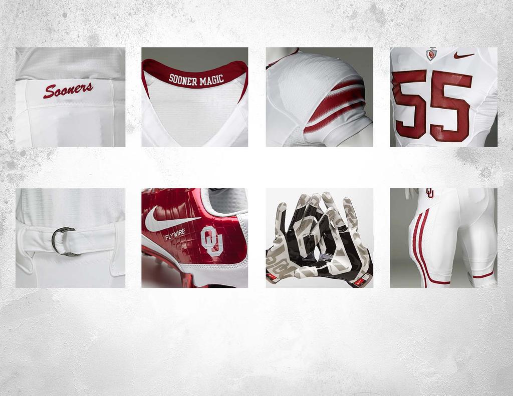 SYSTEM OF DRESS UNIFORM DETAILS Sooners is embroidered on the back of the pant. The team s Sooner Magic mantra is embroidered on the inner collar.