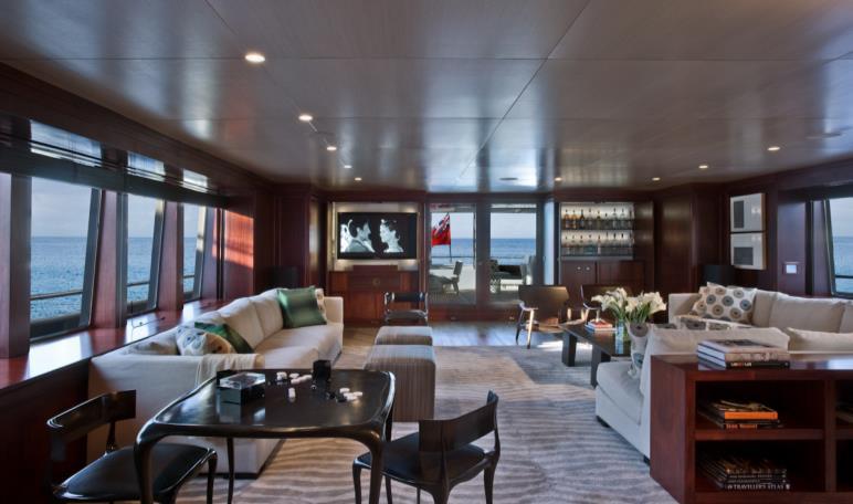 A notable feature is her bridge deck saloon which accommodates an