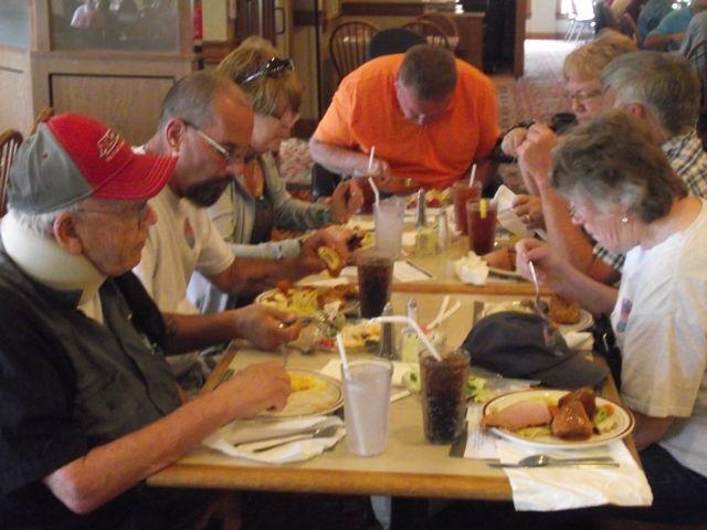 After returning from the Amish tour, the BCFB had a reverent lunch at the Bird In Hand buffet. pauses for breath.