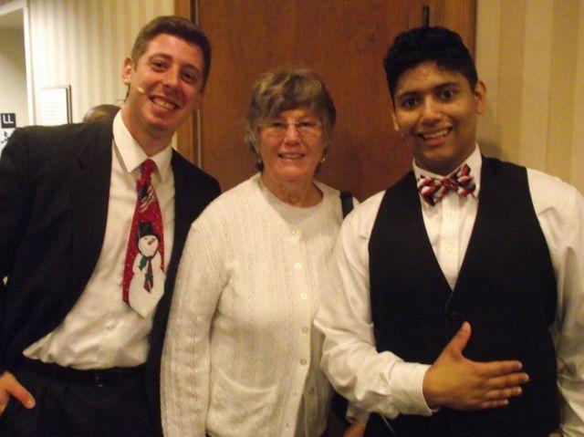 Shirley poses with two of the Josiah