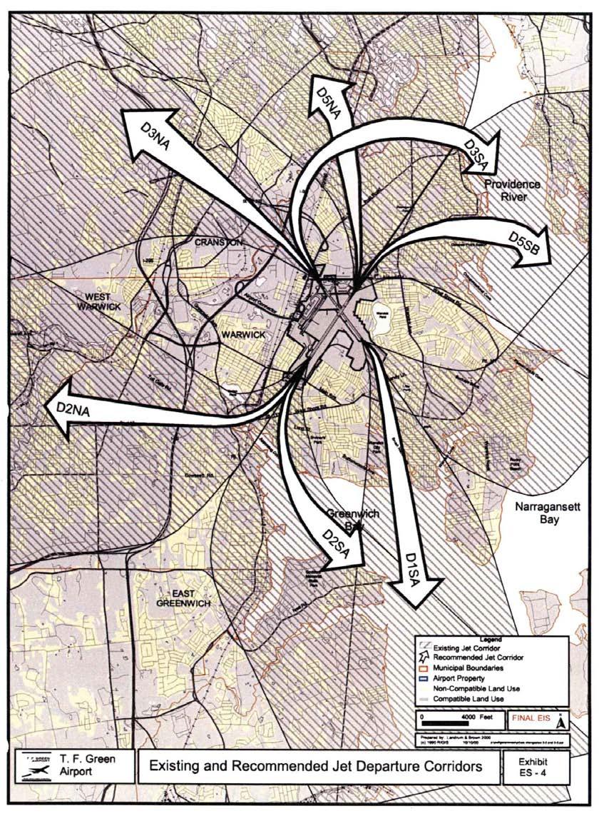 Figure 7: Part 150 Noise Abatement Departure Corridors Source: FA