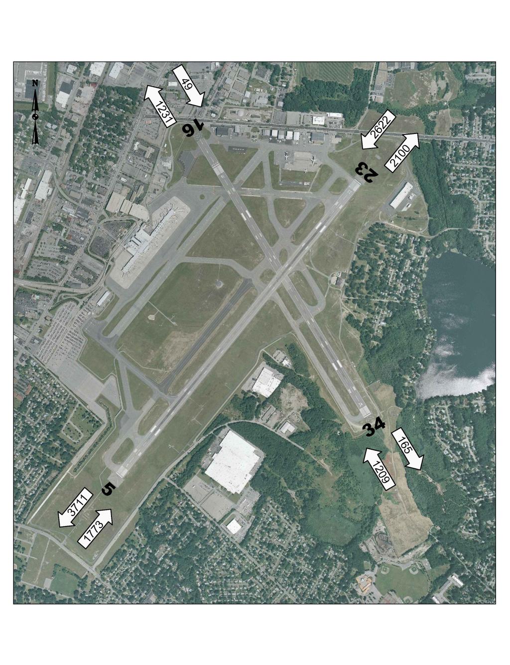 Figure 2: Aerial View of Total Operations, by Runway End, 1st Quarter,