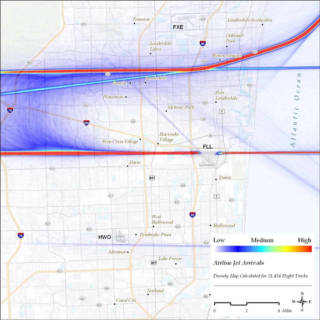 Relative Airspace Density For All Scheduled Passenger and Cargo Jet