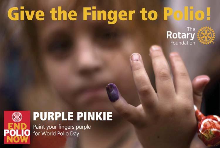 When a child is vaccinated in poorer countries the vaccinator paints indelible purple ink on to the li le finger (pinkie) nail of the le hand.