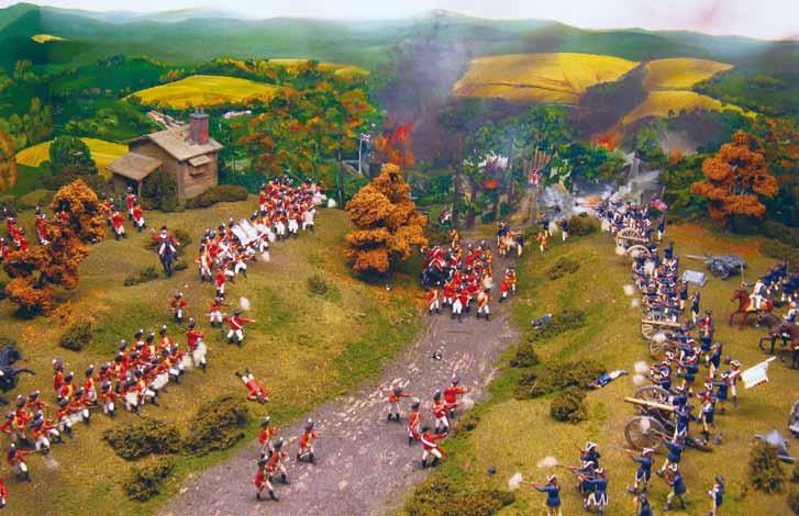 ABOVE: The American Revolutionary War s 1777 Battle of Saratoga. BELOW: London traffic outside a miniature Harrods department store.