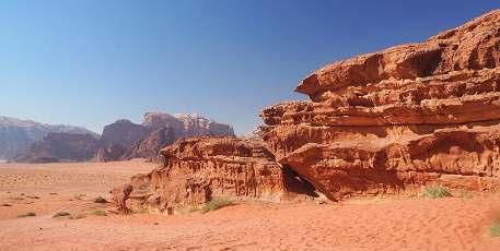 Wadi Rum translating either as "Valley of (light, airborne) sand or the "Roman Valley" the latter due