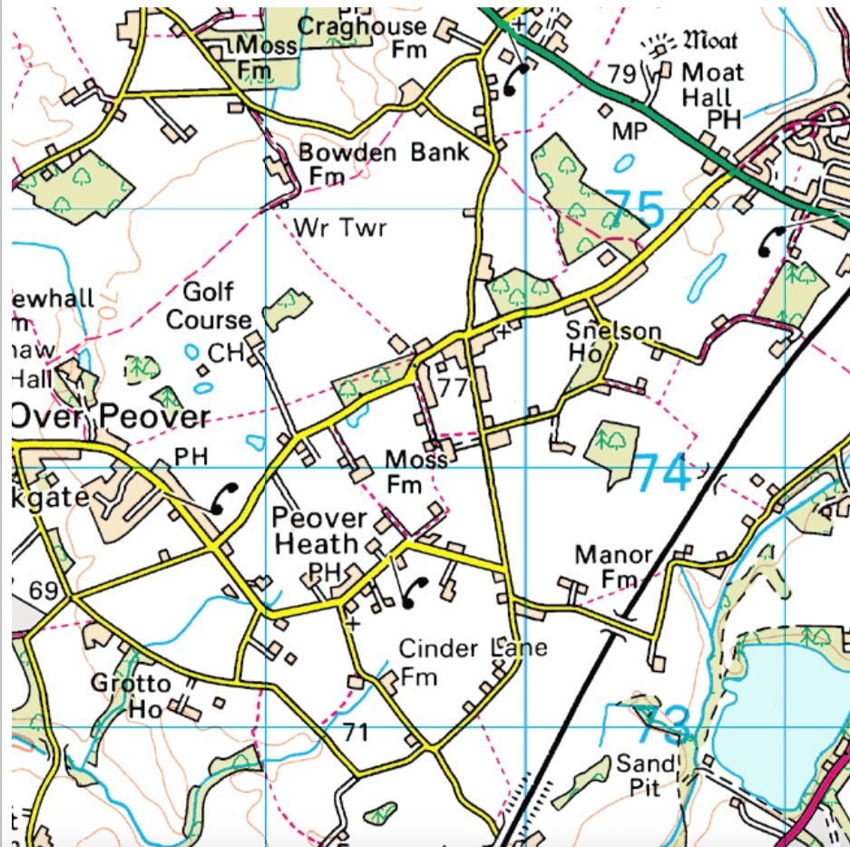 The Chelford Round Route The entire route appears on the Ordnance Survey Explorer 268 Wilmslow, Macclesfield & Congleton.