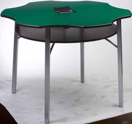 Chrome Rubystone Titanium Bluestone Champagne Gold Vein HPL Tops Mahogany Limestone Graystone Autumn Slate Natural Cherry Hunter Green Folkstone 6242 Gathering Table Available in two shapes and two