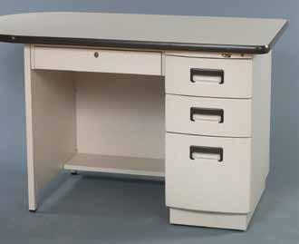 9019 Single Pedestal Desk Ideal for any office or classroom, our 30 x 48 single pedestal desk is available in either Granite or Sandstone finish with your choice of 12 designer laminates and 9