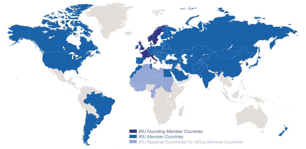 Evolution of IRU Membership 1948: eight founder countries 2013: 170