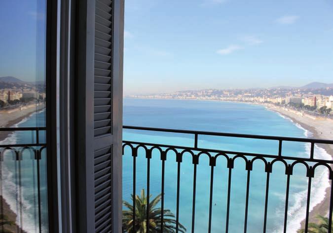 from an exceptional situation on the sea front, with a splendid and unique view over the Mediterranean Sea and the Promenade des Anglais.