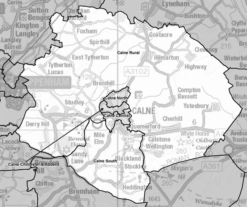Calne Division name councillors Variance 2024 Calne Central 1-6% Calne Chilvester & Abberd 1-3% Calne North 1-5% Calne Rural 1 2% Calne South 1-3% Calne Central, Calne Chilvester & Abberd and Calne