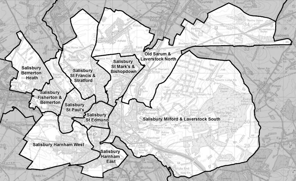 Salisbury Division name councillors Variance 2024 Old Sarum & Laverstock North 1-1% Salisbury Bemerton Heath 1-2% Salisbury Fisherton & Bemerton 1 6% Salisbury Harnham East 1-1% Salisbury Harnham