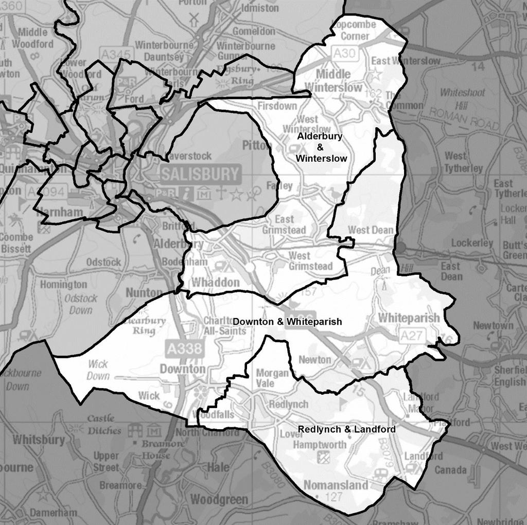 South-east Wiltshire Division name councillors Variance 2024 Alderbury & Winterslow 1 11% Downton & Whiteparish 1 0% Redlynch & Landford 1-9% Alderbury & Winterslow, Downton & Whiteparish and