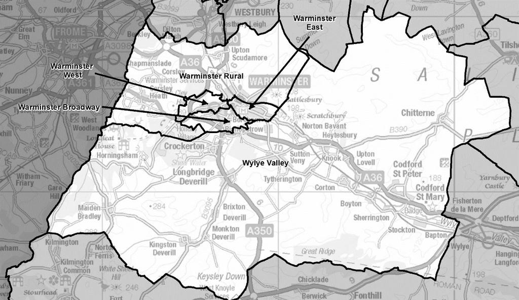 Warminster Division name councillors Variance 2024 Warminster Broadway 1 3% Warminster East 1 3% Warminster Rural 1-4% Warminster West 1 8% Wylye Valley 1 7% Warminster Broadway, Warminster East,