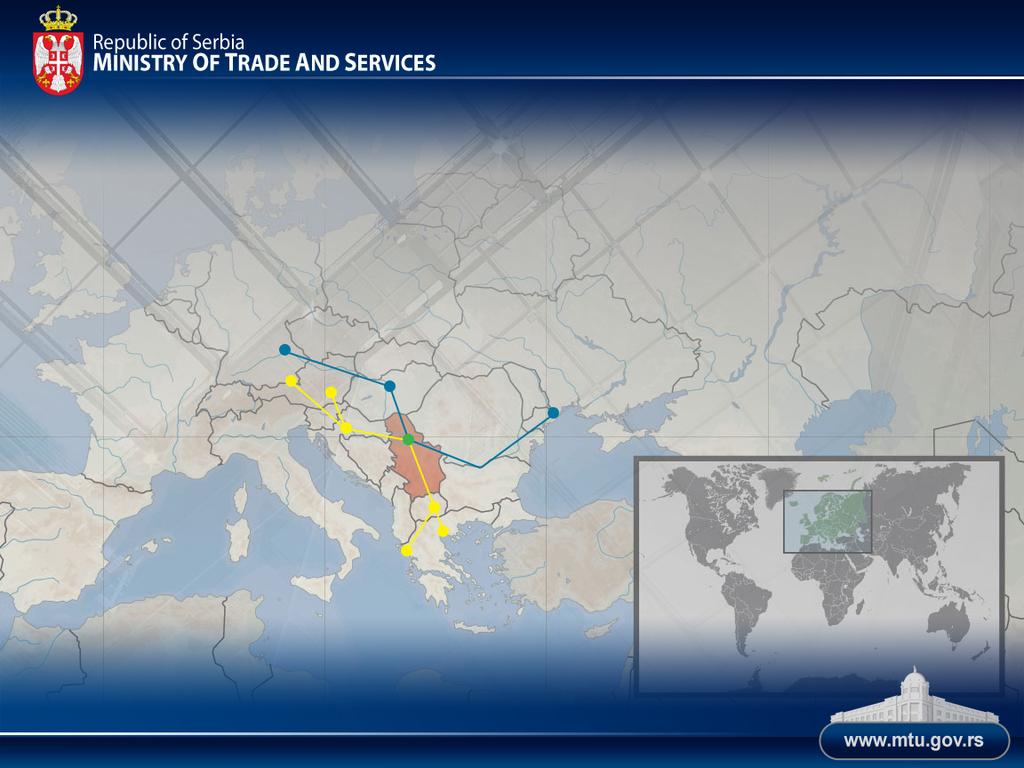 GEOSTRATEGIC POSITION Location: : South-East Europe, central part of the Balkan Peninsula Intersection of pan-european corridors X and VII Corridor X: Highway Salzburg-Thessalonica,