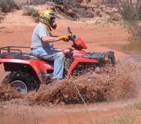 Middle Right: Off-road vehicle use in desert streams in side canyons increases