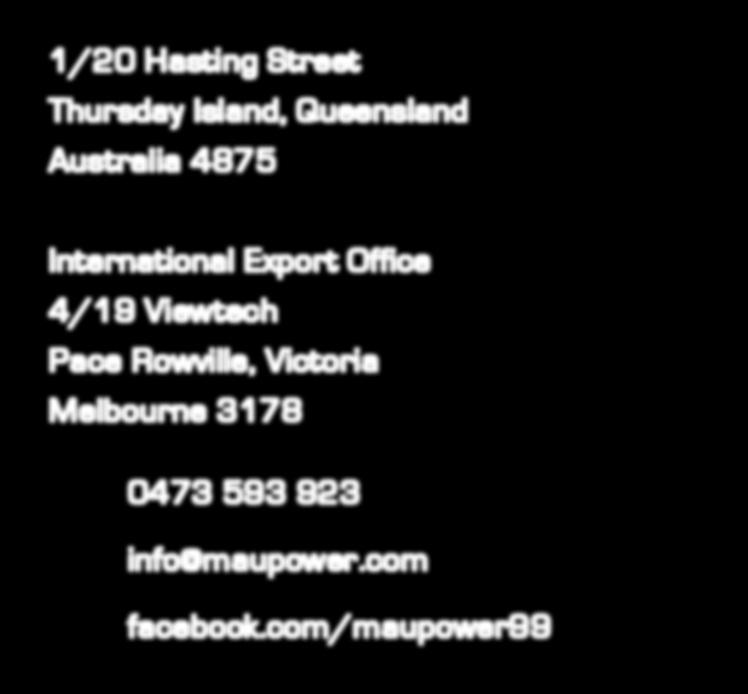 1/20 Hasting Street Thursday Island, Queensland Australia 4875 International Export Office 4/19