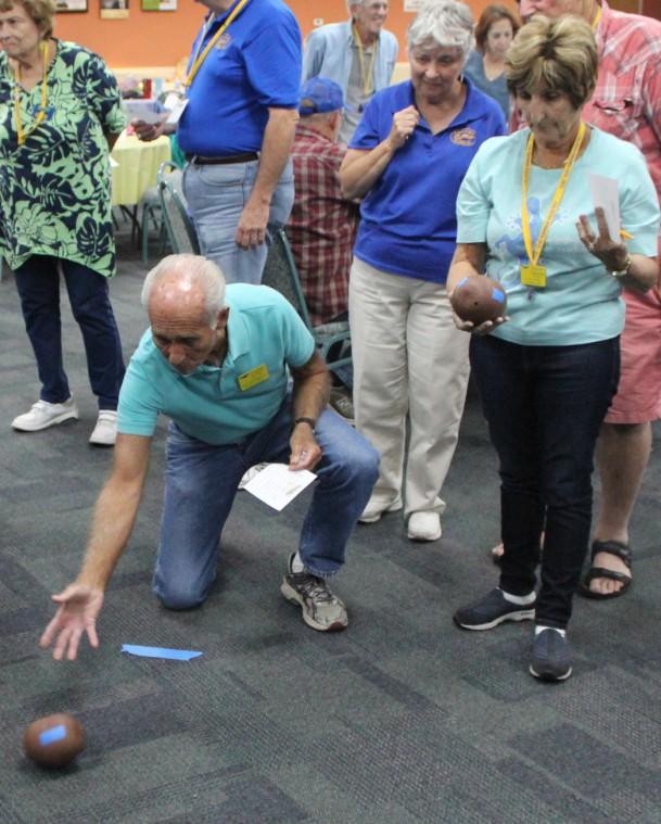 Charlie Autry doing Pineapple coconut Bowling with