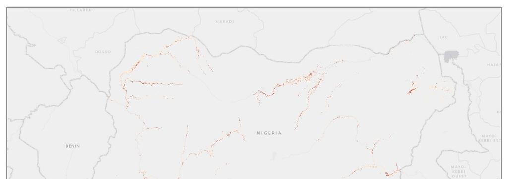 The estimation of the population exposed 1 to a 100 year return period flood in both, the Niger and Benue river is shown on the Figure below.