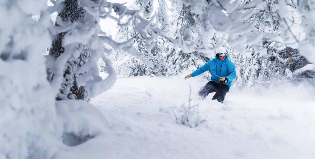 AMAZING SNOW MATTERS Each and every winter season 700cm of dry powder snow blankets four different mountain faces of the most varied terrain in B.C. s Okanagan region. No snow-making here.
