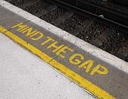 Mind the gap between the platform and the train.