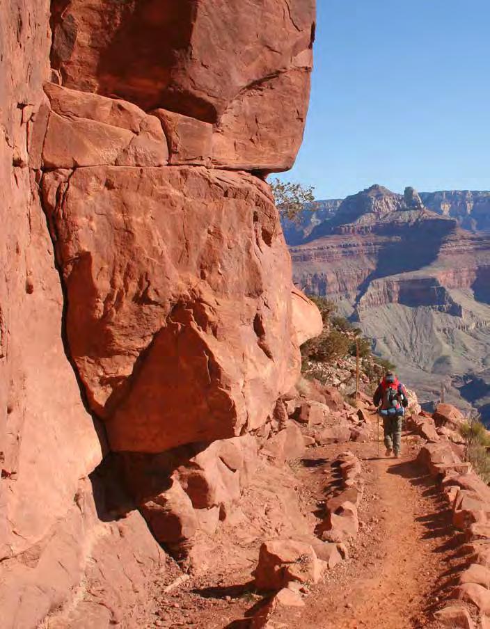 A mule ride is a relaxing way to take in the Grand Canyon. But, there are also many trails for hiking. The Bright Angel Trail and the South Kaibab Trail are the two most common.