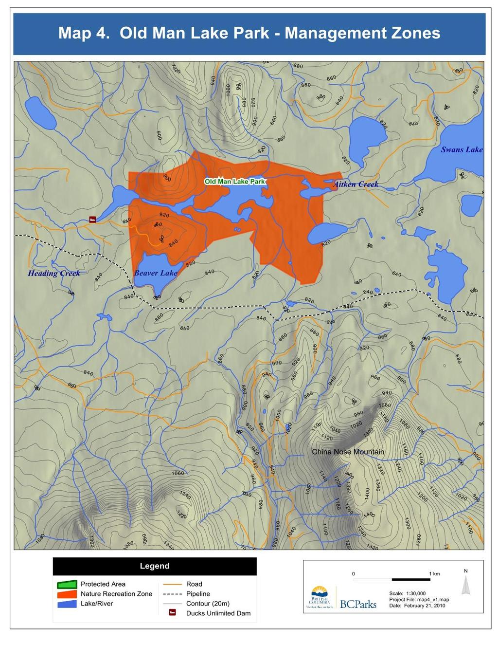 Figure 4: Map 4 Old Man Lake Park Management