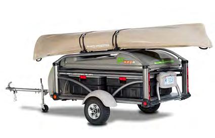 140 x75 x52 Camper Mode: 154 x124 x105 Empty trailer weight: 840lbs Deck cargo capacity (Gear Hauler