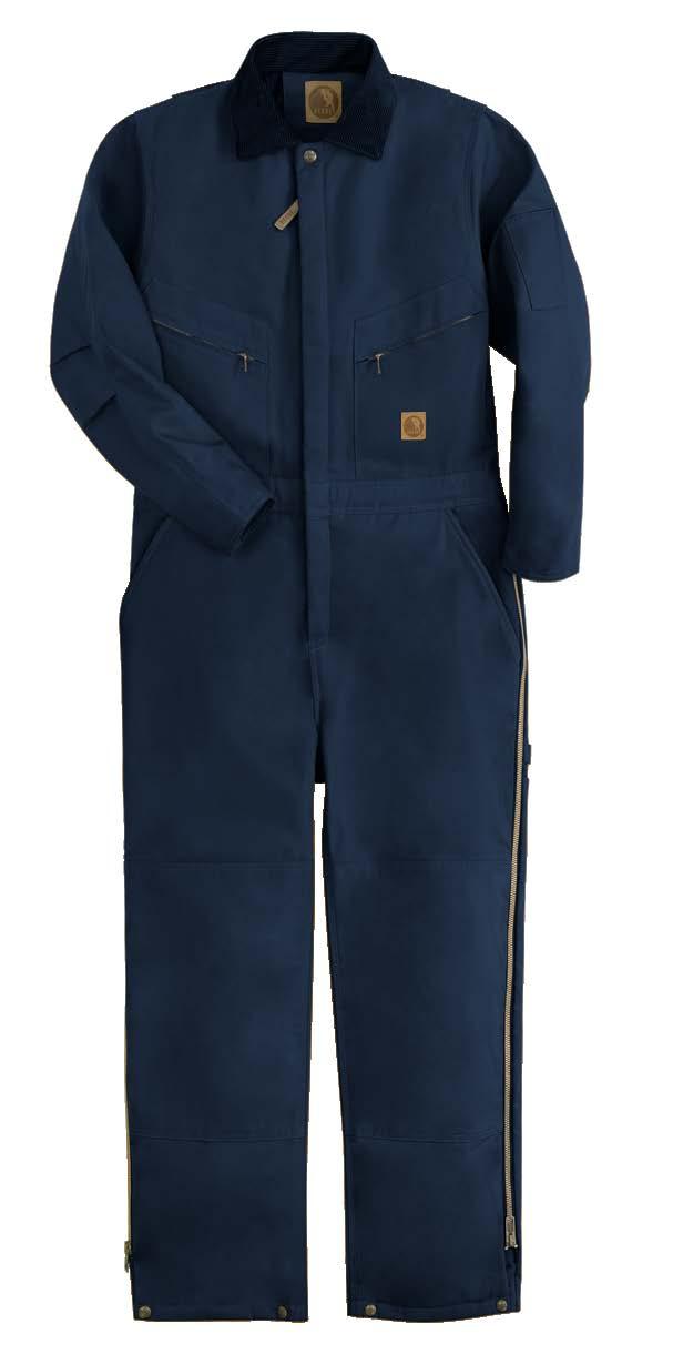 Color: Navy Twill (05) 3528 M 6XL, specify Regular or Tall; Short (M 2XL only) Insulated Coveralls Full-zip front