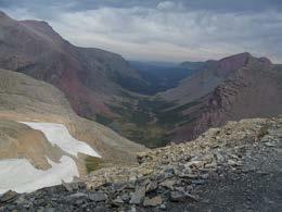 In the 1 1/2 miles up to the trail junction we gained about 1000 ft up to Preston Park s 7000 ft, Siyeh Pass being 7766 ft.