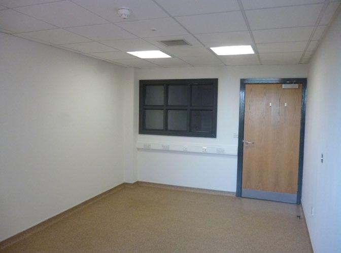 The space includes numerous consulting rooms, a well-lit and large reception area, with a theatre