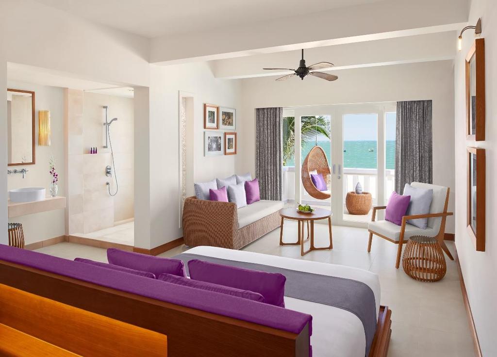 ESSENTIAL ROOM COMFORTS Opening onto a white sand beach, AVANI Quy Nhon Resort & Spa offers 63 rooms and suites, each featuring a large private balcony with dramatic vistas of