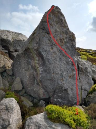 Pinnacle of Achievement. 0/ Ours is a Great Wild Country 6b * The narrow wall on the uphill side. The crack is out.