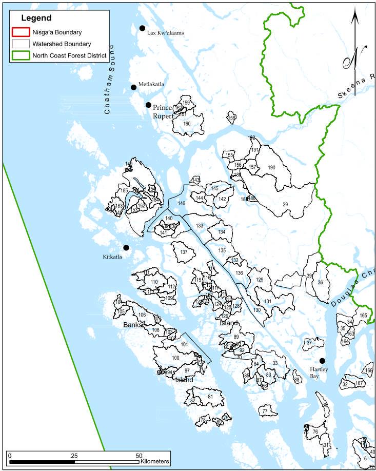 Map 1a: North Coast Important Fisheries Watersheds (Map 1 of 2 -