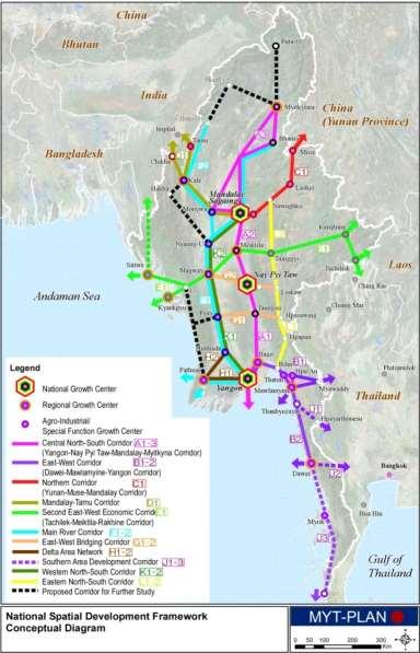 Corridor-based Transport Infrastructure Development 10 Major Corridors A B Central North-South Corridor East - West Corridor D C C D Northern Corridor Mandalay - Tamu Corridor A E G H J Second East -