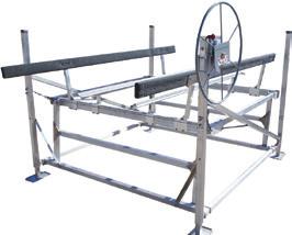 proper depth (optional screw legs available) Extruded aluminum bunk assemblies with ribbed polyurethane bunk covers on Deluxe Pontoon Bunks (DPB) Chain or gear drive winch comes standard with self