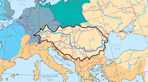 The Danube River Basin is shared by 19 states (14 with significant catchment areas). The middle course of the Danube runs through Serbia or along its state border: 588 km or 20.6% of total length.