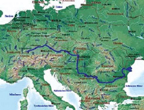 from much smaller Brigach and Breg rivers, it passes through several countries and it enters the Black Sea.