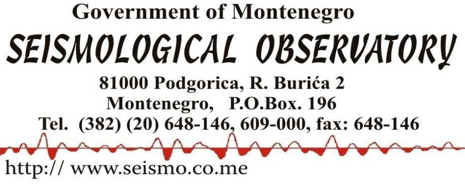 Institute of Hydrometeorology and Seismology of Montenegro is formed recently, following the Government decision (Decree on the organization and manner of work of public administration, No.5, from 23.