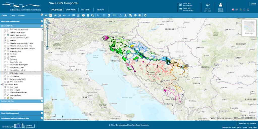 Currently, the Sava geodatabase is being populated by data related to 2 nd Sava RBM Plan and the first Sava FRM Plan.