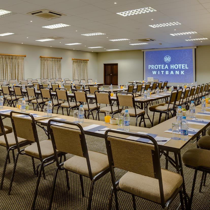 CONFERENCING PROTEA ROOM Our largest conference room is the Protea room which accommodates up to 300 delegates in theatre style.