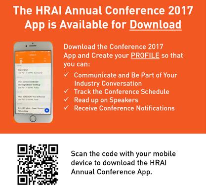 Annual Meeting APP Sponsor the HRAI Mobile Event APP. Members and Non- Members will have access to this rich, interactive mobile experience.