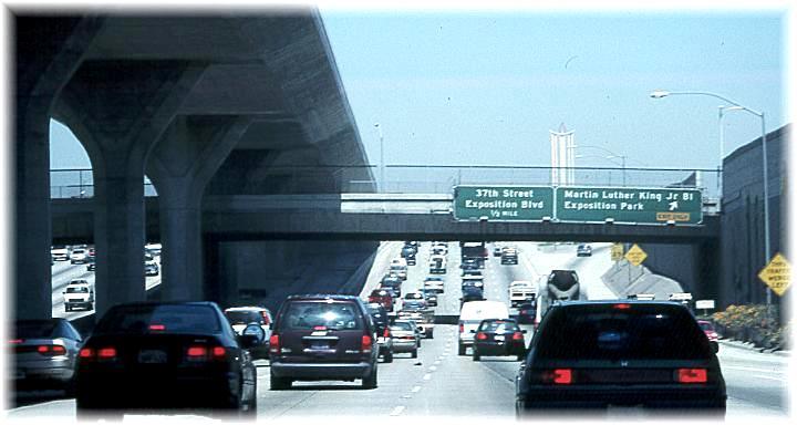 The Santa Monica Freeway (I-10) is one of the busiest in the world, carrying