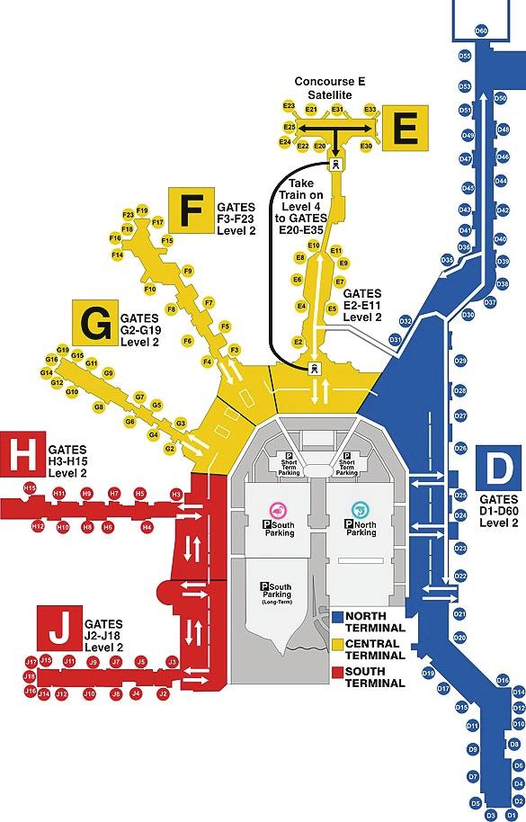 PASSENGER TERMINAL GATES Provided by the Miami Dade Aviation Department, the below shows the