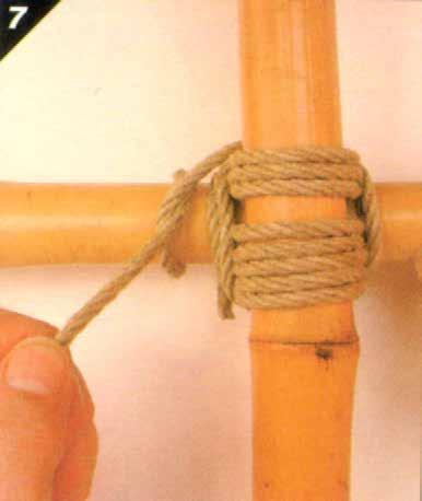 7. Finish off with a clove hitch around the horizontal pole. Note. From Pocket Guide to Knots and Splices (p. 181), by D.