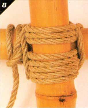 8. Pull tight to complete the square lashing. Note. From Pocket Guide to Knots and Splices (p. 181), by D. Pawson, 2001, London, England: Prospero Books Inc.