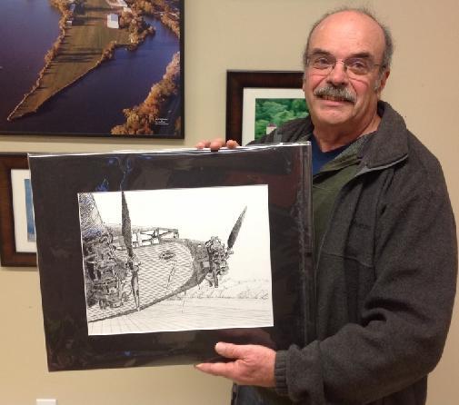 March 2017 Mountain Land Flyer Page 3 FORD TRIMOTOR STEVE CURRAN brought another print he created from the Ford Trimotor event held in Knoxville last year.
