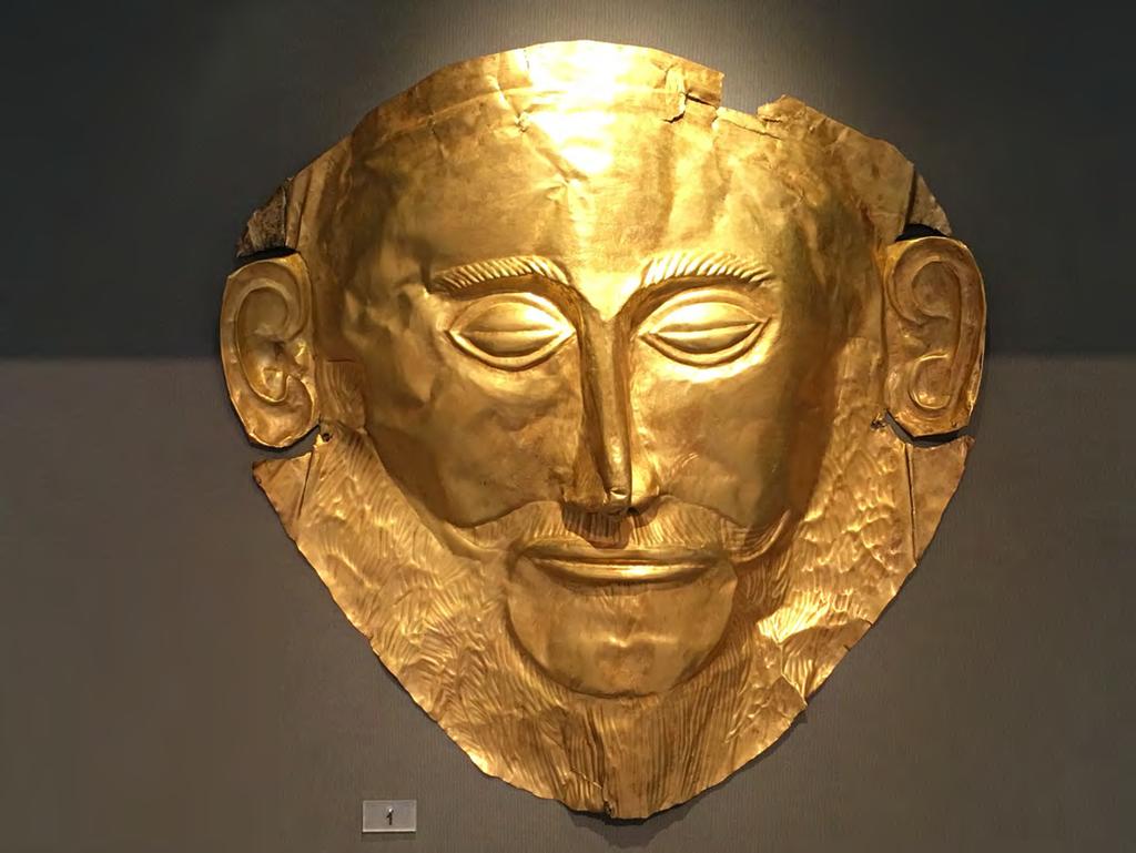 It is gold and was found at Mycenae.