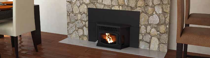 Blazer Pellet Insert The SP24 Blazer delivers warmth you can see, with the graceful curves of the arched glass door providing an unobstructed view of the flame.